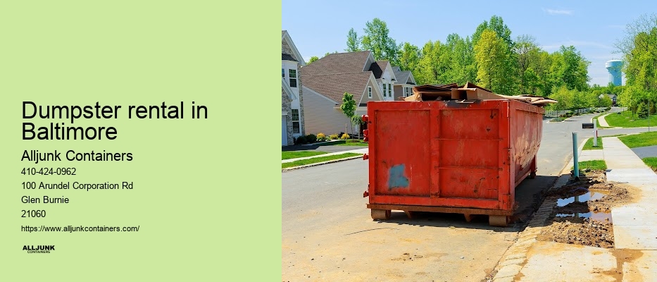Dumpster rental in Baltimore county